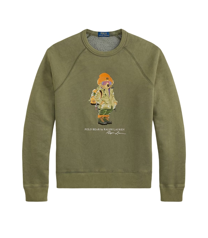 POLO RALPH LAUREN - Felpe - felpa polo bear verde oliva crociera